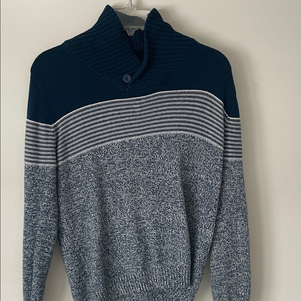 Boys Navy and Gray Sweater